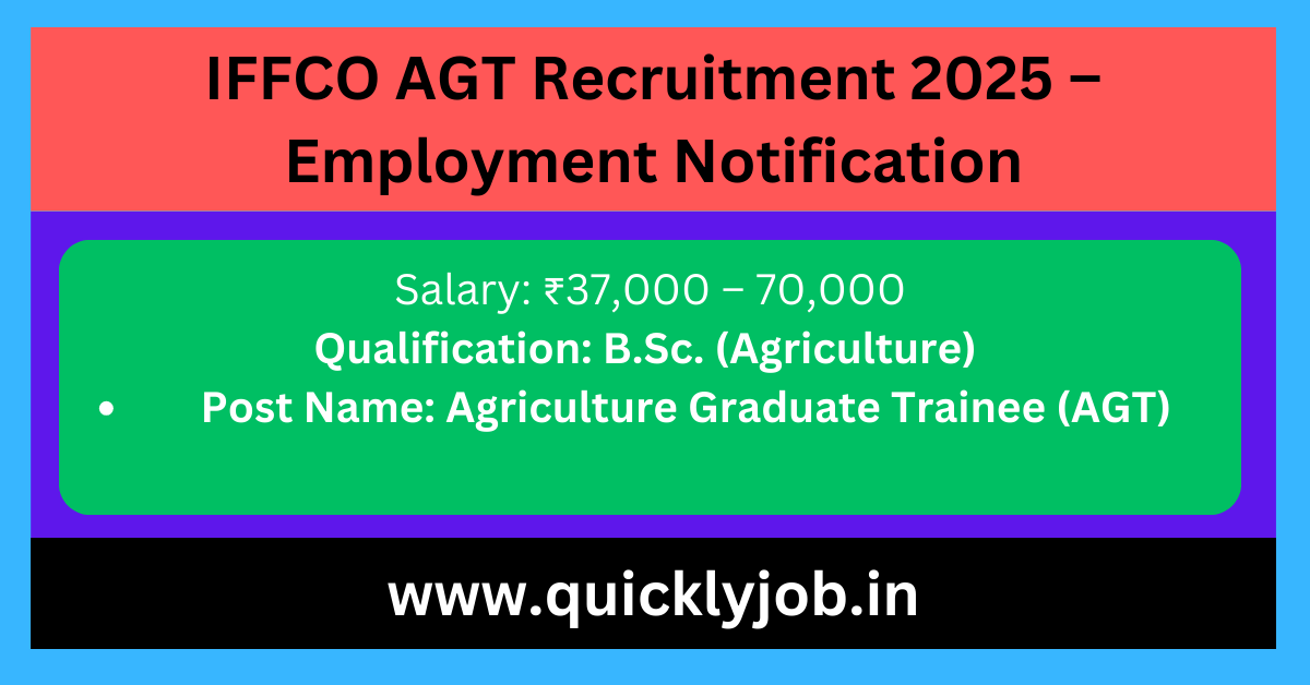 IFFCO AGT Recruitment 2025