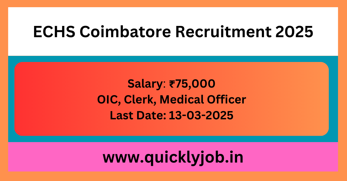 ECHS Coimbatore Recruitment 2025