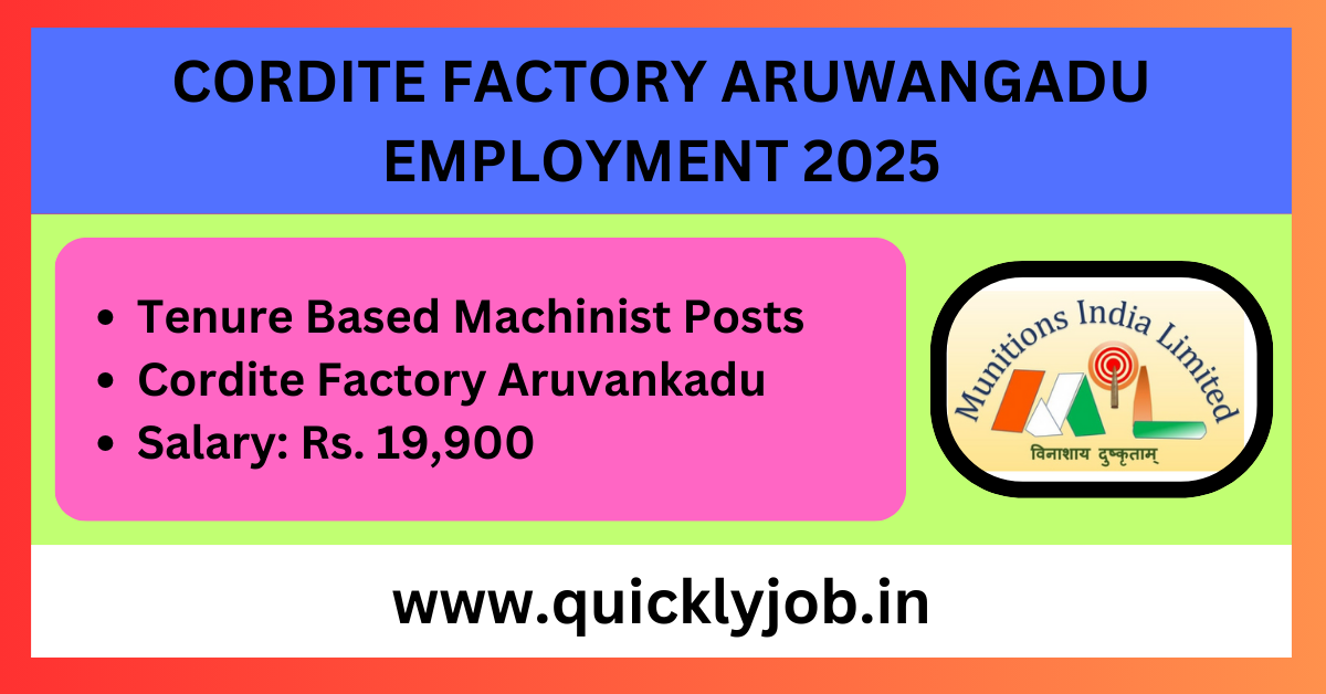 Cordite Factory Aruwangadu Machinist