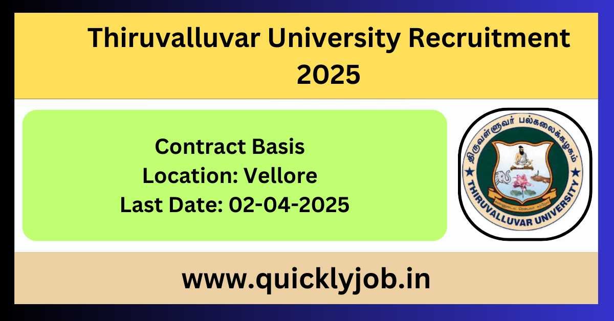 Thiruvalluvar University Recruitment 2025