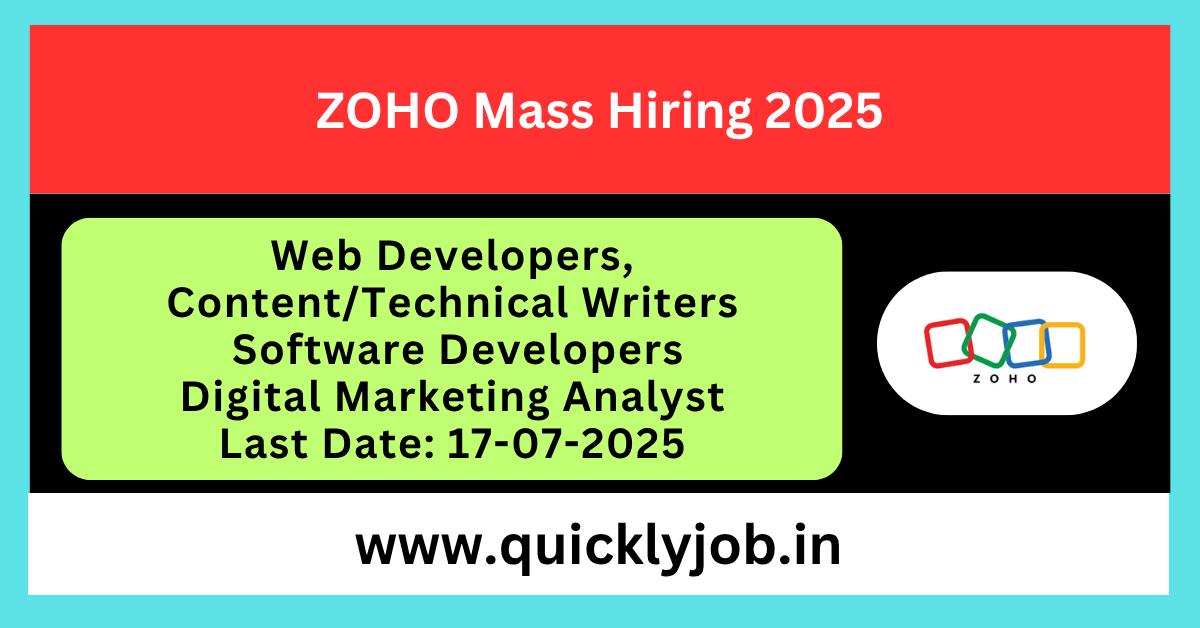 ZOHO Work from home Job