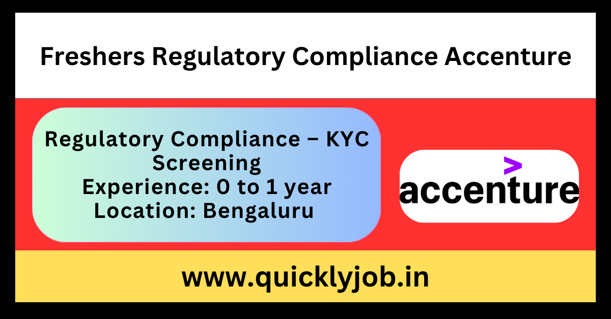 Freshers Regulatory Compliance Accenture Fresh.